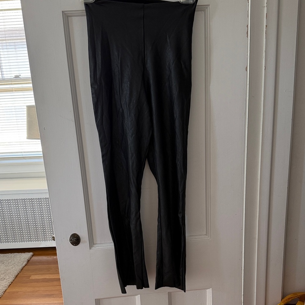 Commando Black Faux Leather Flare Pants